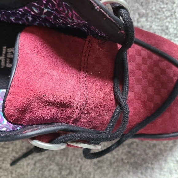VINTAGE Maroon Red Suede Skechers Creeper Platform Shoes Size 6.5 - Picture 12 of 13